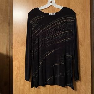 Long sleeve Black Top with Embellishments